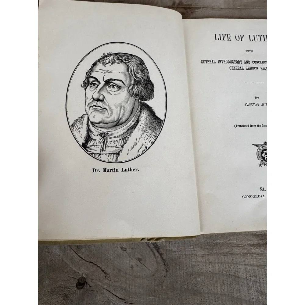 Life Of Luther By Gustav Just‎ (1903) Vintage HC Book Concordia Publishing